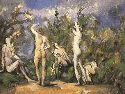 Paul Cezanne were five men and Bath oil painting on canvas